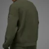 Domain Rib Knit Crew Sweater - Green Olive
