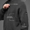 Domain Shift Rib Knit 1/4 Zip Sweater - Anthracite