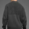 Domain Shift Rib Knit 1/4 Zip Sweater - Anthracite