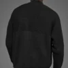 Domain Shift Rib Knit 1/4 Zip Sweater - Black