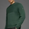 Domain Shift Rib Knit Sweater Crew - Clover Green