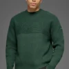 Domain Shift Rib Knit Sweater Crew - Clover Green