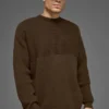 Domain Shift Rib Knit Sweater Crew - Espresso