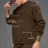 Domain Shift Rib Knit Sweater Crew - Espresso