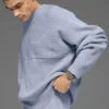 Domain Shift Rib Knit Sweater Crew - Winter Frost