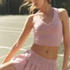 Double or Nothing Tennis Skirt - Vintage Pink