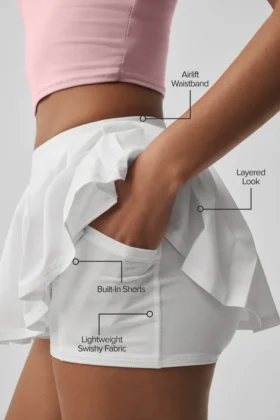 Double or Nothing Tennis Skirt – White