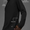 Double Take Long Sleeve 1/4 Zip - Black
