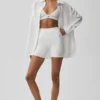 5" Airbrush High-Waist Biker Short - White