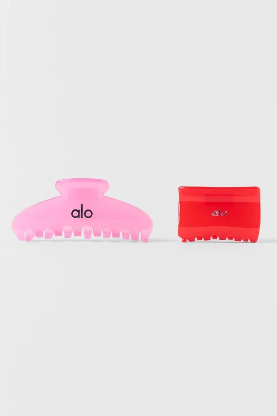 Effortless Claw Clip (2-Pack) - Candy Heart Pink/Bright Red