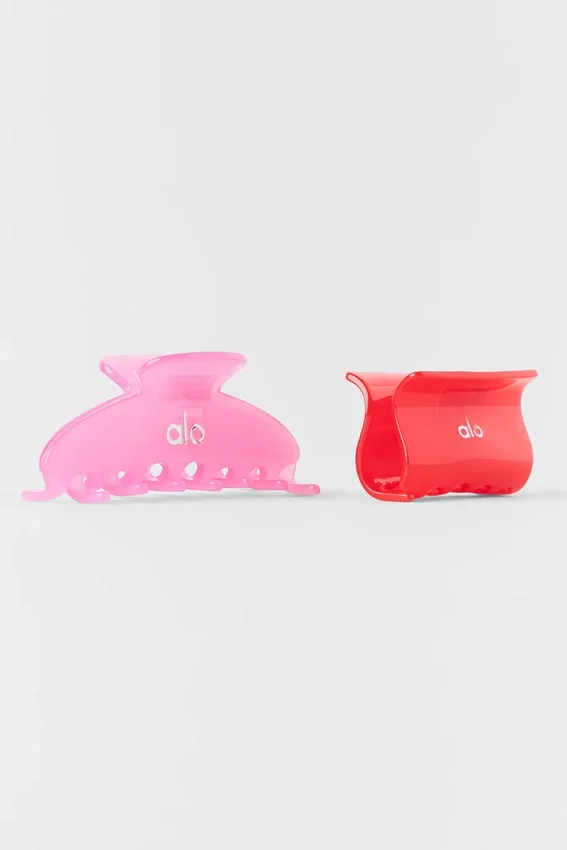 Effortless Claw Clip (2-Pack) - Candy Heart Pink/Bright Red