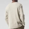 Elevate Waffle Long Sleeve Crew - Bone