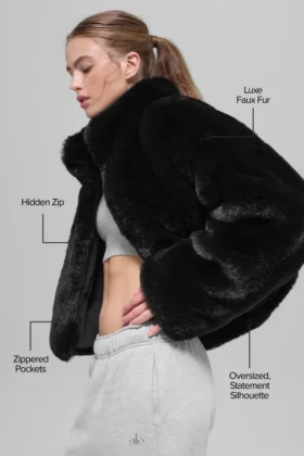 Faux Fur Allure Jacket – Black