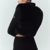 Faux Fur Cashmere Northstar Full Zip - Black