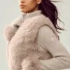 Faux Fur Cashmere Northstar Full Zip - Oat Heather