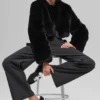 Faux Fur Chic Cropped Jacket - Black