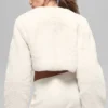 Faux Fur Chic Cropped Jacket - Ivory