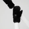 Faux Fur Mittens - Black