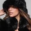 Faux Fur Starstruck Bucket Hat - Black