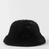 Faux Fur Starstruck Bucket Hat - Black
