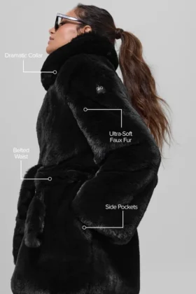 Faux Fur Starstruck Coat – Black
