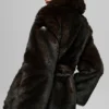 Faux Fur Starstruck Coat - Midnight Brown/Black