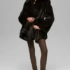 Faux Fur Starstruck Coat - Midnight Brown/Black
