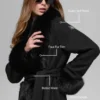 Faux Fur Trimmed Longline Coat - Black