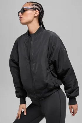 Faux Fur Urbanite Bomber - Black/Ivory