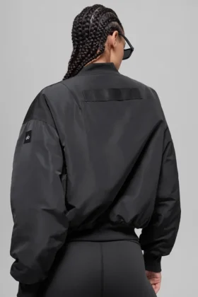Faux Fur Urbanite Bomber – Black/Ivory