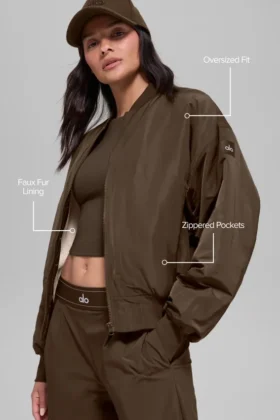 Faux Fur Urbanite Bomber – Espresso/Ivory