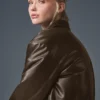 Faux Leather Cropped Premier Bomber - Espresso