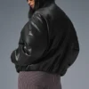 Faux Leather Premier Bomber - Black