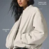 Faux Leather Premier Bomber - Bone