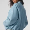 Faux Leather Premier Bomber - Celestial Blue