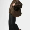Faux Leather Premier Bomber - Espresso
