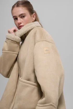 Faux Shearling Grand Jacket – Woodland Tan