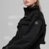 Faux Shearling Snowfall Cropped Jacket - Black