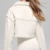 Faux Shearling Snowfall Cropped Jacket - Ivory