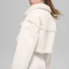 Faux Shearling Snowfall Cropped Jacket - Ivory