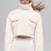 Faux Shearling Snowfall Cropped Jacket - Ivory