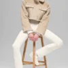 Faux Shearling Snowfall Cropped Jacket - Woodland Tan