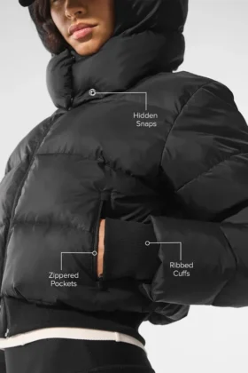 Foxy Puffer Jacket – Black