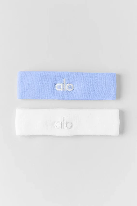 Glow Sweatband (2-Pack) - Light Provence Blue/White