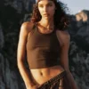 Goddess Ribbed Go-To Tank - Espresso