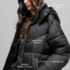Gold Rush Puffer Trench - Black