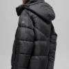 Gold Rush Puffer Trench - Black
