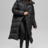Gold Rush Puffer Trench - Black