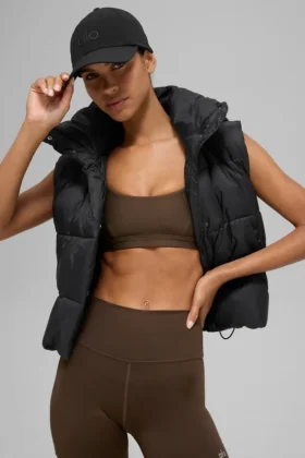 Gold Rush Puffer Vest – Black