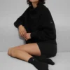 Hazy Mock Neck Pullover - Black